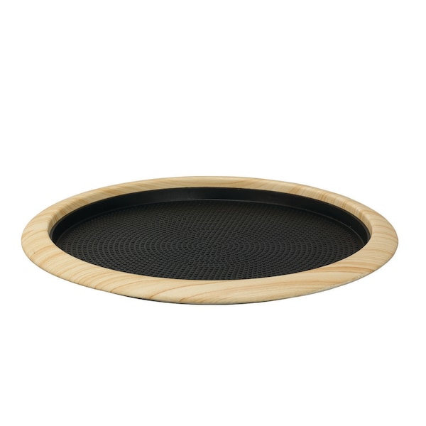 Service Ideas Tray with Removable Insert, 12" Round, Stainless Steel, Light Wood TR1412RILW - main